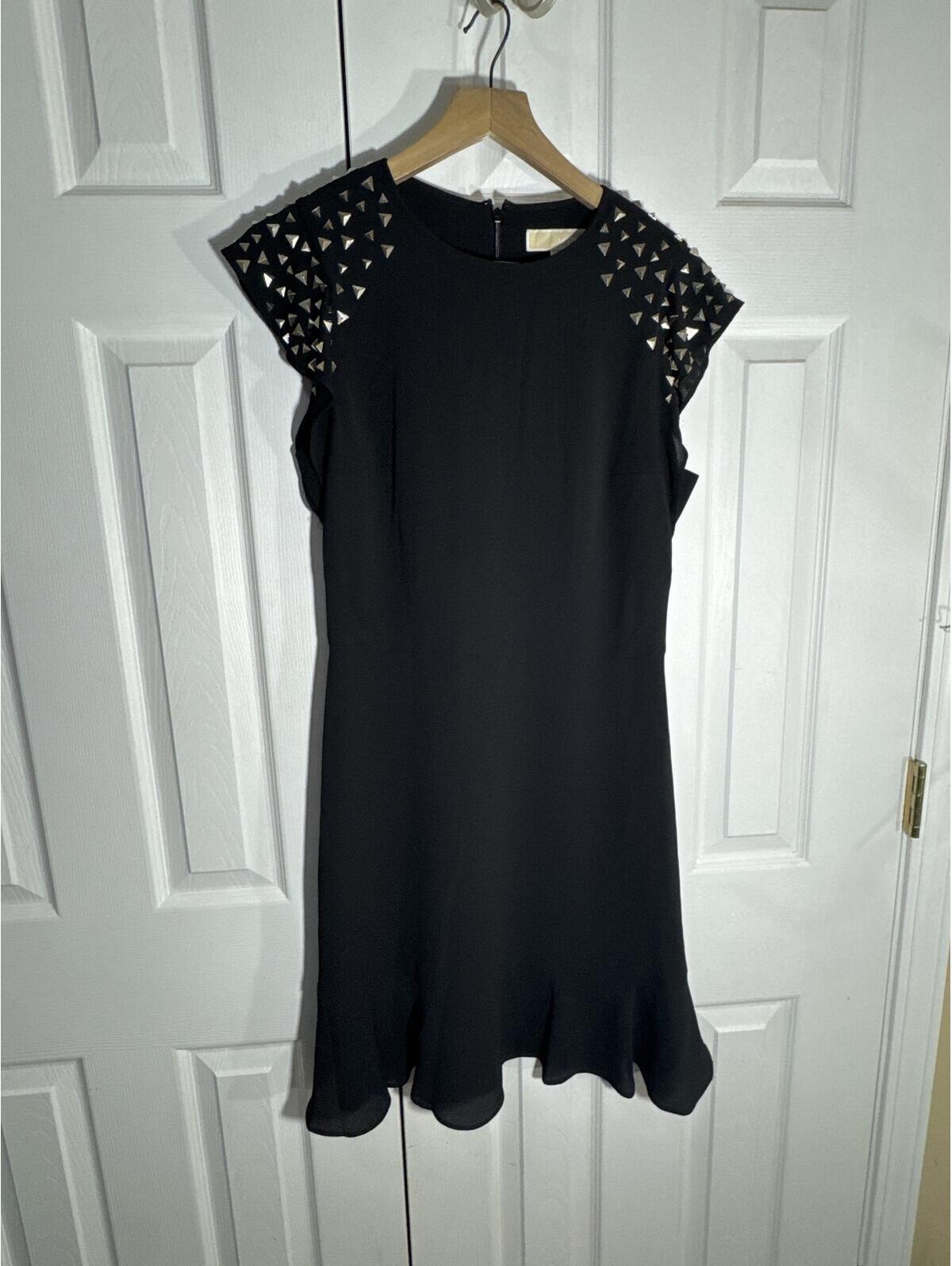 Michael Kors Black Studded Shoulder Dress Size 4